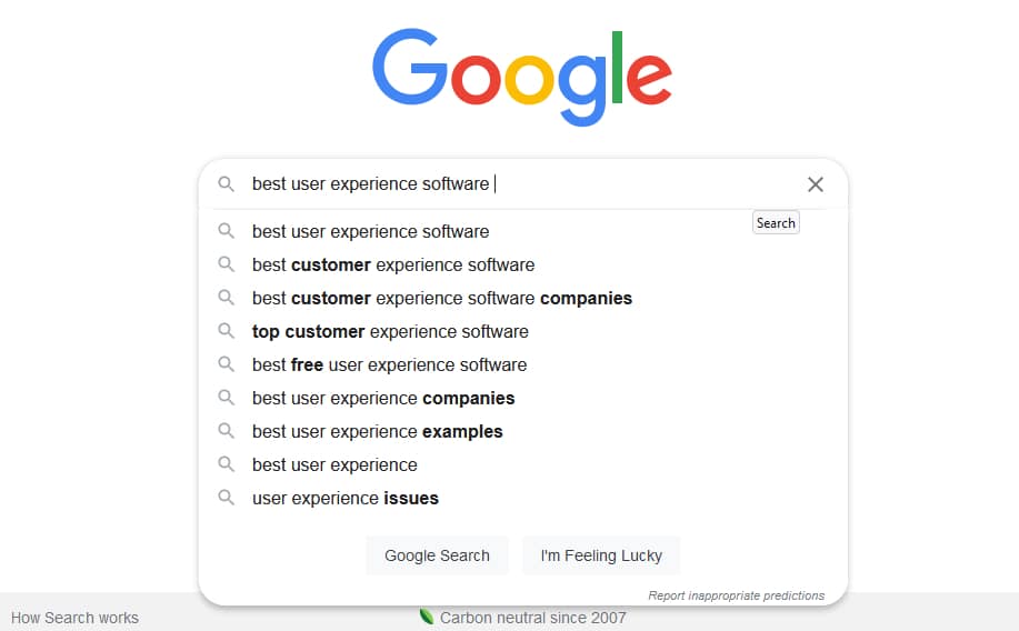 google autocomplete keyword suggestions