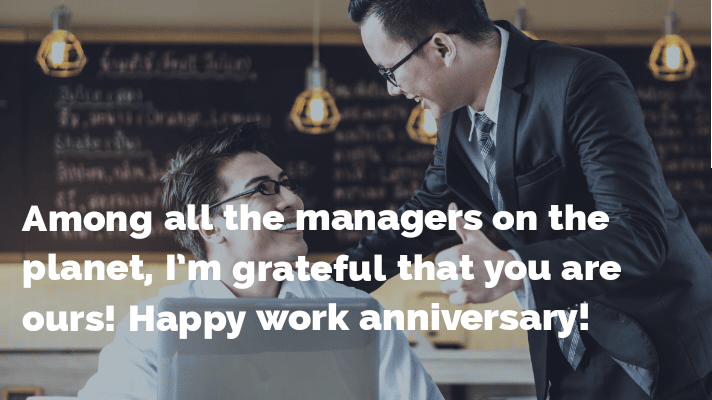 happy work anniversary messages for great bosses