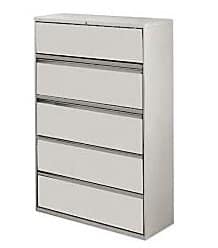 Lorell 5-Drawer Lateral File, 42 by 18-58 by 67-1116-Inch, Gray