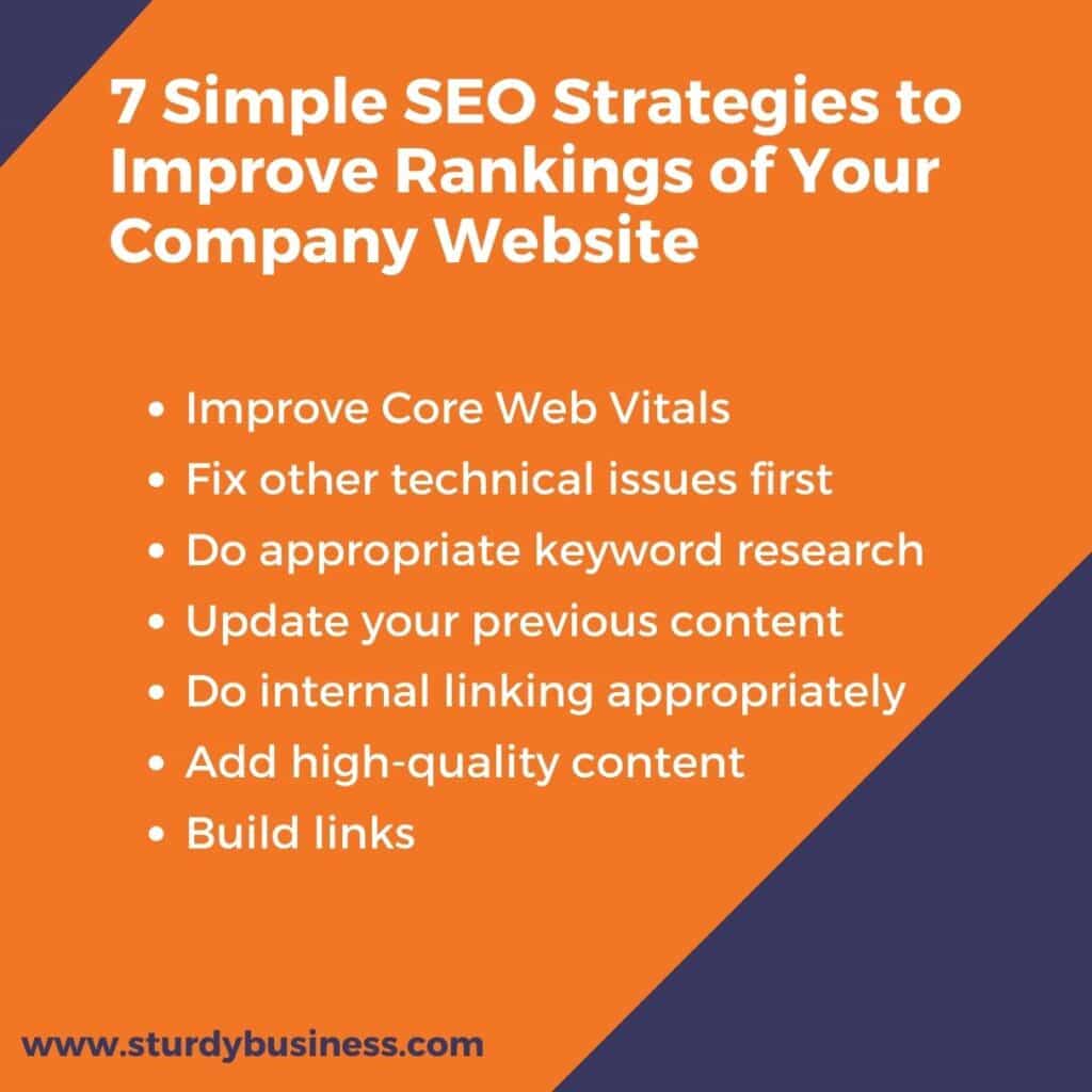 7 Simple SEO Strategies to Improve Rankings of Your Company Website