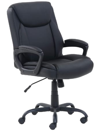 Amazon Basics Classic Puresoft PU Padded Mid-Back Office Computer Desk Chair