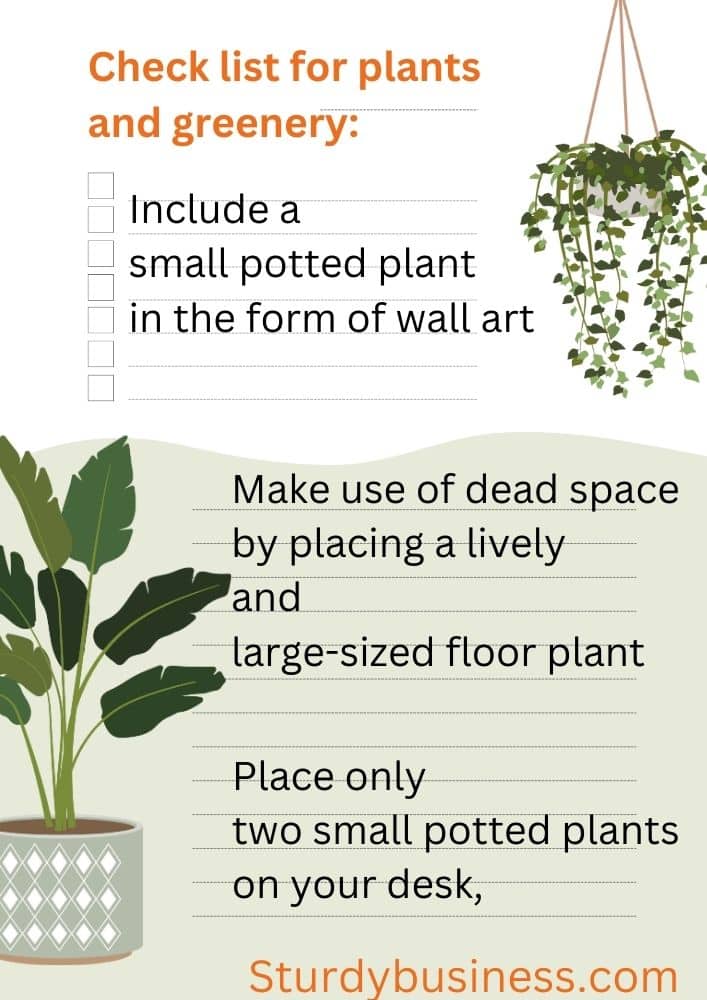Check list for plants and greenery
