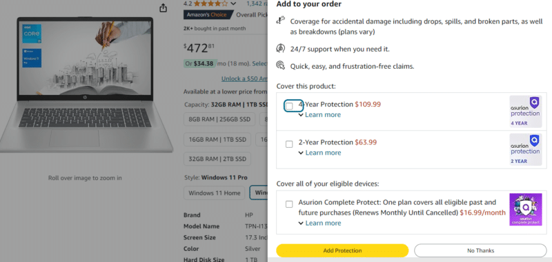 Example upsell on amazon strategy