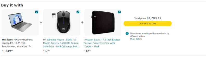 Example upsell on amazon strategy 2