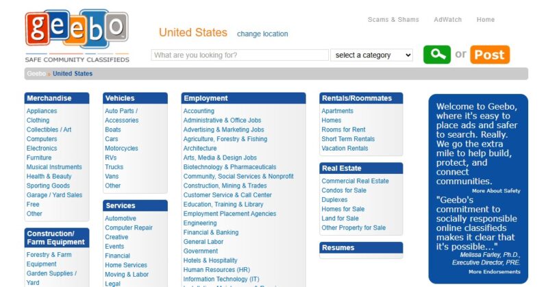 geebo homepage