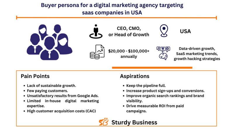 Buyer persona for digital marketing agencies targeting saas companies in USA