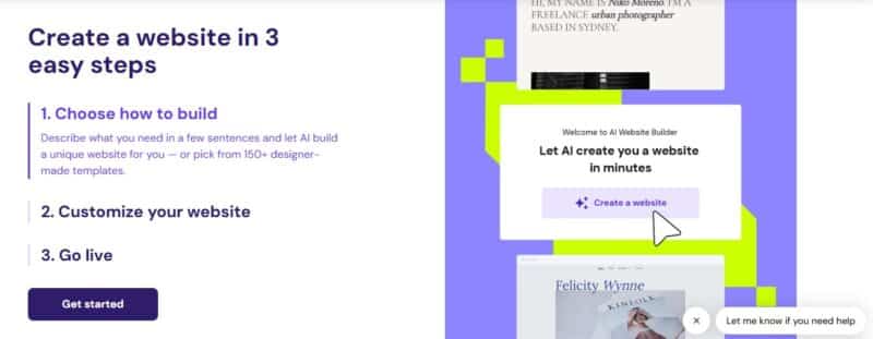 create website in three steps with hostinger AI website builder