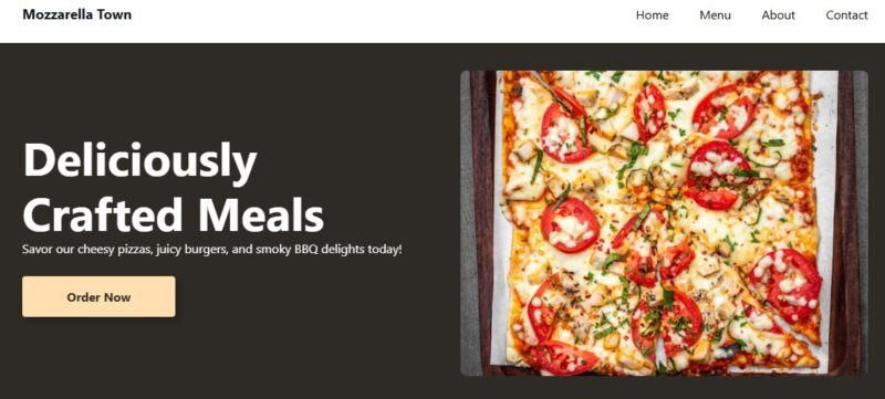 mozzarella town website generated by AI